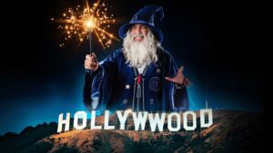 wizard over hollywood sign